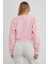 3 Iplik Fiyonk Nakışlı Crop Sweatshirt 4