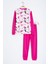 Fuşya Kedi Desenli Kız Çocuk Pijama Takımı 22767 3