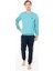 Erkek Bisiklet Yaka Uzun Kollu Pijama Takımı S26942 Bantlı Paça 1