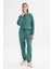 Regular Fit Normal Kesim Ribanalı Paça Yeşil Jogger Sweatpant 3