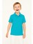Çocuk Polo Yaka Tişört | Turkuaz | %100 Pamuk | Unisex | Okul & Günlük Kullanım 5