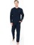 Erkek Düğmeli Yaka Uzun Kollu Pijama Takımı S26959 Cepli 1