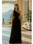 Tek Omuz Sandy Abiye Elbise 582603 Siyah 1