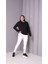 Kadın Büyük Beden Önü Boncuk Pul Payet Işlemeli Viskon Sweatshirt 3