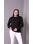 Kadın Büyük Beden Önü Boncuk Pul Payet Işlemeli Viskon Sweatshirt 5