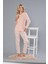 Kadın Pamuk Sevimli Desen Uzun Kollu Kışlık Pijama Takımı 09-276 2
