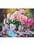 5d Elmas Taş Işleme Kiti 40X50 cm Pembe Çiçekler Desen 2