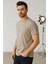 Erkek Haki Bisiklet Yaka Slim Fit Basic Tişört 1