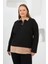 Büyük Beden Iki Renkli Polo Yaka Sweatshirt 1