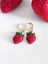 Strawberry El Yapımı Özel Tasarım Minimal Kırmızı Çilek Küpe 2