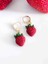 Strawberry El Yapımı Özel Tasarım Minimal Kırmızı Çilek Küpe 3