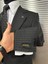 Siyah Ekose Desenli Slim Fit Erkek Ceket 5