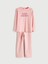 Yeni Sezon Bisiklet Yaka Kız Çocuk Pijama Takımı 1