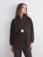 Yeni Sezon Dik Yaka Baskılı Polar Kadın Sweatshirt Tunik 1