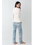 Kadın Lıvıng My Best Life Modal Pamuklu Krem Uzun Kollu Desenli Pijama Takım 4