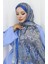 Etnik Desen Janjan Şal 70304-21 Mavi Bej 2