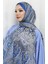 Etnik Desen Janjan Şal 70304-21 Mavi Bej 3