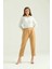 Kadın Pantolon Bel Lastikli Rahat Pantolon Camel - T116 5