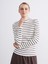 Yeni Sezon Dik Yaka Çizgili Kadın Body 1