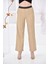 Kadın Pantolon Beli Lastikli Geniş Paça Pantolon Camel - E044 2