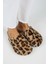 Leda Kadın Peluş Düz Taba Leopar Terlik 2