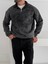 Yıkamalı Kumaş Oversıze Düğmeli Yakalı Sweat - %100 Penye Oversıze Sweatshırt 1