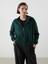 Yeni Sezon Dik Yaka Oversize Kadın Fermuarlı Sweatshirt 1