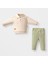 Yaka Düğmeli Erkek Bebek Keten Pantolonlu Takım - Yeşil 1