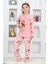 Kız Çocuk Welsoft Kumaş-Göz Bantlı Ayıcık Baskılı Pijama Takımı 12293 4