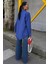Klasik Oversize Poplin Gömlek -Lacivert 4