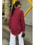 Klasik Oversize Poplin Gömlek -Bordo 2