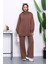 Koyuv Vizon Iki Iplik Oversize Pantolonlu Takım 1