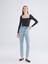 Yeni Sezon Beli Lastikli Slouchy Fit Kadın Jean Pantolon 1