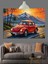 Kırmızı Klasik Araba Dağ Yolu Manzarası Dekoratif Kanvas - Mdf Ahşap Tablo 4
