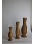 Dekoratif Ahşap Vazo Seti - 3'lü - Masif Gürgen - Ceviz & Iroko Renk Seçenekli 2