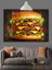Büyük Boyutlu Lezzetli Çift Hamburger Dekoratif Kanvas - Mdf Ahşap Tablo 4
