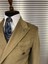 Bej Modern Fit Kruvaze Takım Elbise 5