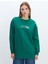 Yeni Sezon Bisiklet Yaka Baskılı Oversize Kadın Kalın Sweatshirt Tunik 1