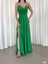 Esnek Kumaş Ip Askılı Yırtmaç Detaylı Uzun Abiye ve Mezuniyet Elbisesi Yeşil 582189 3