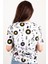 Kadın Baskılı Bisiklet Yaka Oversize T-Shirt 4