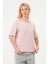Kadın Çizgili Tişört Oversize T-Shirt 3