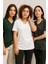 Kadın 3'lü Paket Antrasit-Beyaz-Haki Oversize Tişört %100 Pamuk V Yaka T-Shirt 5