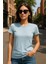 Kadın %100 Organik Pamuklu Relaxed Yıkamalı T-Shirt Bisiklet Yaka Kısa Kollu Kadın Basic Tişört 1