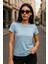 Kadın %100 Organik Pamuklu Relaxed Yıkamalı T-Shirt Bisiklet Yaka Kısa Kollu Kadın Basic Tişört 5
