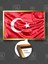 Dalgalanan Asil Türk Bayrağı Şanlı Bayrak Ay Yıldız Çerçeveli Yatay Kanvas Tablo 1