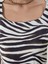 Yeni Sezon U Yaka Zebra Desenli Kadın Body 3