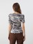 Yeni Sezon U Yaka Zebra Desenli Kadın Body 4