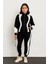Kadın Premium Parçalı Eşofman Takım - Dik Yaka Fermuarlı Sweatshirt - Siyah 4