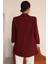 Çizgili Astar Detaylı Oversize Bordo Blazer Ceket 5