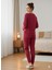 Kadın Geyik Detaylı Bordo Pijama Takımı 3